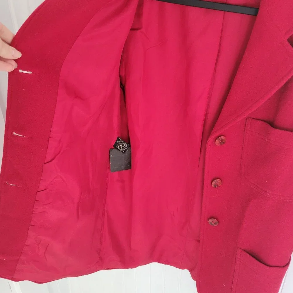 Express Red wool / nylon / cashmere jacket - Picture 8 of 14